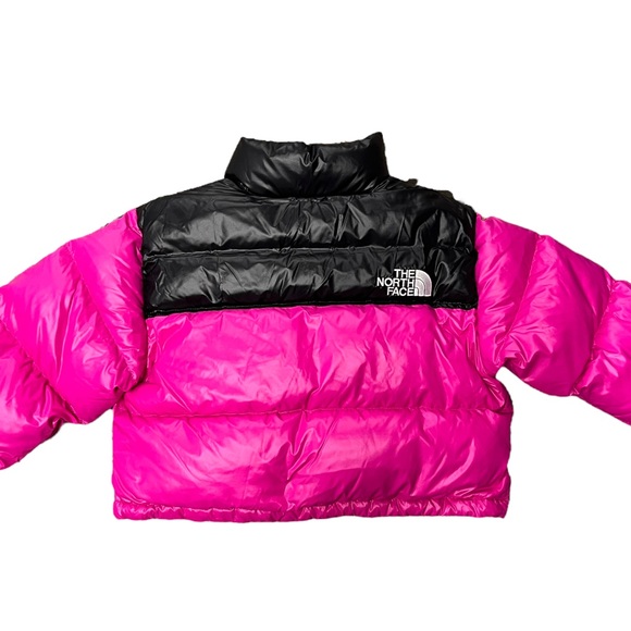 THE NORTH FACE Womens Nuptse Short Jacket Fuchsia Pink Black - Picture 6 of 16